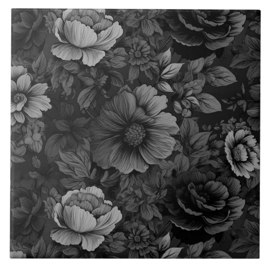 Gedempte kleur Vintage bloemenprint Tegeltje (Voorkant)