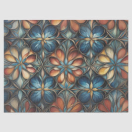 Gedempte kleuren bloempatroon decoupage tissuepapier