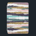 Gedempte kleuren rommelig streepjespatroon iPad mini cover<br><div class="desc">Gemoute kleuren abstracte waterverven rommelige strepen patroon. Facultatief monogram.</div>
