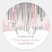 Gedempte kleuren Sneeuwbos Winter Verjaardag Ronde Sticker (Voorkant)