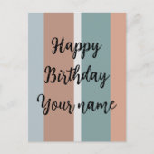 Gedempte kleuren strepen briefkaart (Voorkant)