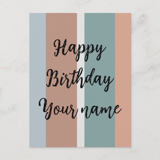 Gedempte kleuren strepen briefkaart (Voorkant)