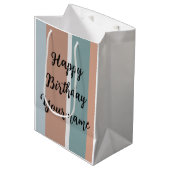 Gedempte kleuren strepen medium cadeauzakje (Voorkant Gekanteld)
