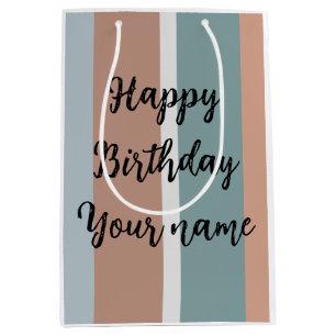 Gedempte kleuren strepen medium cadeauzakje