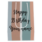 Gedempte kleuren strepen medium cadeauzakje (Achterkant)