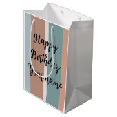 Gedempte kleuren strepen medium cadeauzakje (Achterkant Gekanteld)