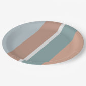 Gedempte kleuren strepen papieren bordje (Gekanteld)
