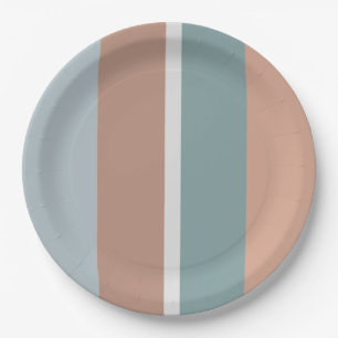 Gedempte kleuren strepen papieren bordje