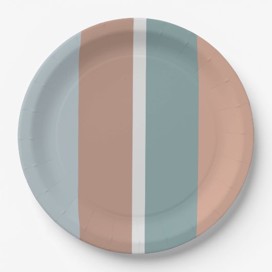 Gedempte kleuren strepen papieren bordje (Voorkant)