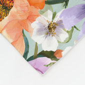 Gedempte kleurrijke bloemen Boho bloem Fleece Deken (Hoek)