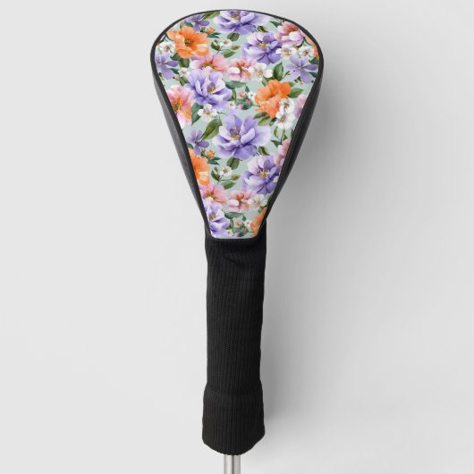 Gedempte Kleurrijke Bloemen Boho bloem Golfheadcover (Voorkant)
