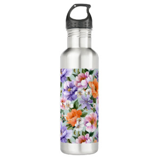 Gedempte kleurrijke bloemen Boho bloem Waterfles