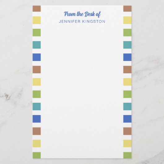 Gedempte kleurrijke strepen van het bureau van briefpapier (Voorkant)