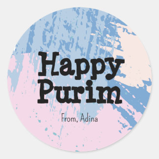 Gedempte kleurrijke Stroke Purim Sticker