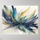 Gedempte Koele Kleuren Waterverf Abstract Ontwerp Poster (Voorkant)