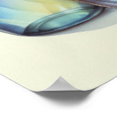 Gedempte Koele Kleuren Waterverf Glazen Flessen 5: Poster (Hoek)