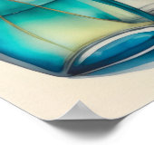 Gedempte Koele Kleuren Waterverf Glazen Flessen II Poster (Hoek)