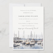 Gedempte kustboten op haven zeegezicht verjaardag kaart (Voorkant)