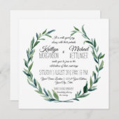 Gedempte laurierkrans olijftak modern kaart (Voorkant / Achterkant)