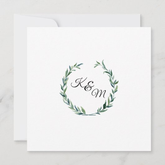 Gedempte laurierkrans olijftak modern kaart (Achterkant)