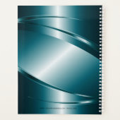 Gedempte metaalblauwe geometrische dynamische vorm planner (Achterkant)