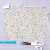 Gedempte Minimalistische Scandinavische Wilde Bloe Tissuepapier (Craft)