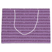 Gedempte Moerbeiglans Horizontale Strepen Stijl Groot Cadeauzakje (Voorkant)