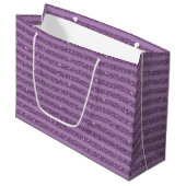 Gedempte Moerbeiglans Horizontale Strepen Stijl Groot Cadeauzakje (Voorkant Gekanteld)