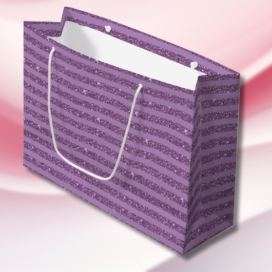 Gedempte Moerbeiglans Horizontale Strepen Stijl Groot Cadeauzakje