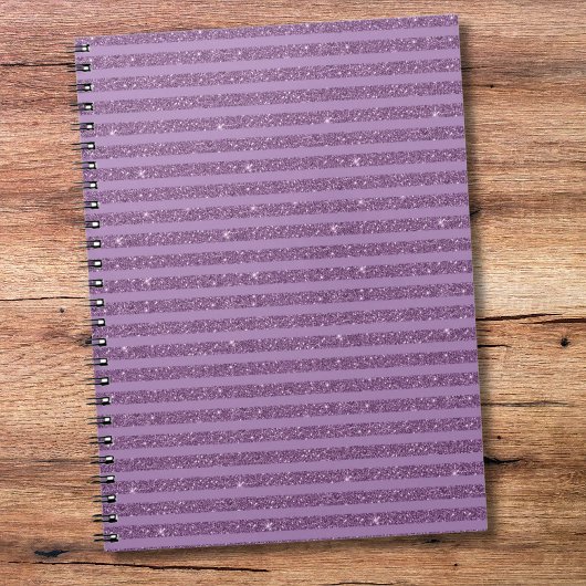 Gedempte Moerbeiglans Horizontale Strepen Stijl Notitieboek