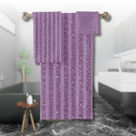 Gedempte Moerbeiglitter Stijl Horizontale Strepen Bad Handdoek