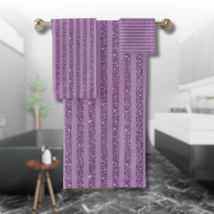 Gedempte Moerbeiglitter Stijl Horizontale Strepen Bad Handdoek