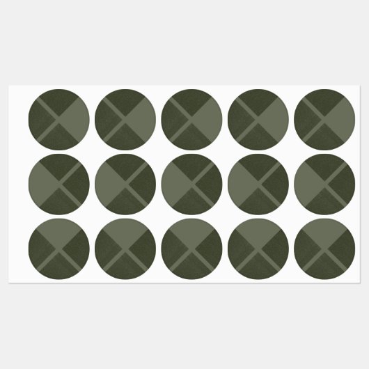Gedempte Mos Kruis Patroon Stickers - Labels (Vel)