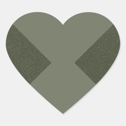 Gedempte Mosgroene Hartsticker Hart Sticker (Voorkant)