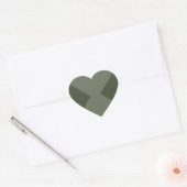 Gedempte Mosgroene Hartsticker Hart Sticker (Envelop)