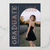 Gedempte Navy Ivoor Foto Afstudeer Roze Goud