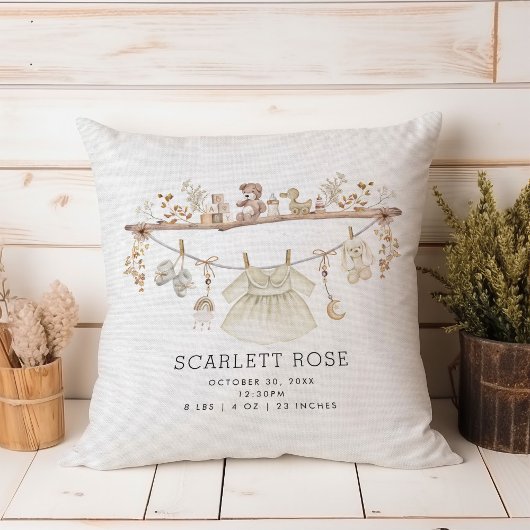 Gedempte Neutrale Boho Baby Meisje Kraamkamer Gebo Kussen