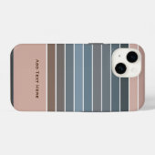 Gedempte Onderdanige Aardse Kleur Strepen iPhone Hoesje (Achterkant horizontaal)