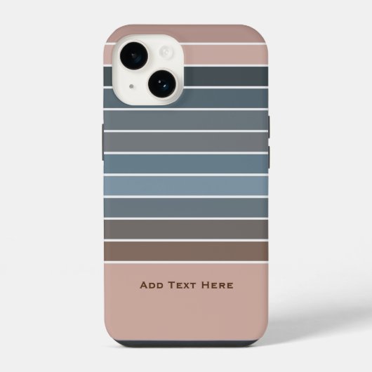 Gedempte Onderdanige Aardse Kleur Strepen iPhone Hoesje (Achterkant)