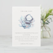 Gedempte Onderwater Krab Koraal Nautilus Baby Borr Bedankkaart (Staand voorkant)