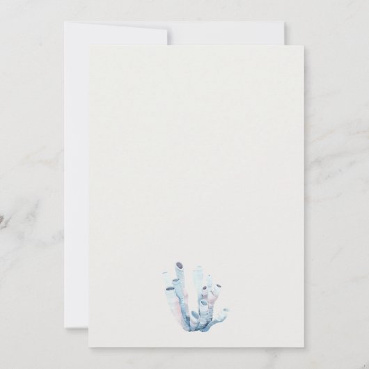 Gedempte Onderwater Krab Koraal Nautilus Baby Borr Bedankkaart (Achterkant)