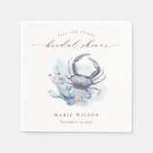 Gedempte Onderwater Krab Koraal Zee Bruidsmeisjesf Servet (Voorkant)