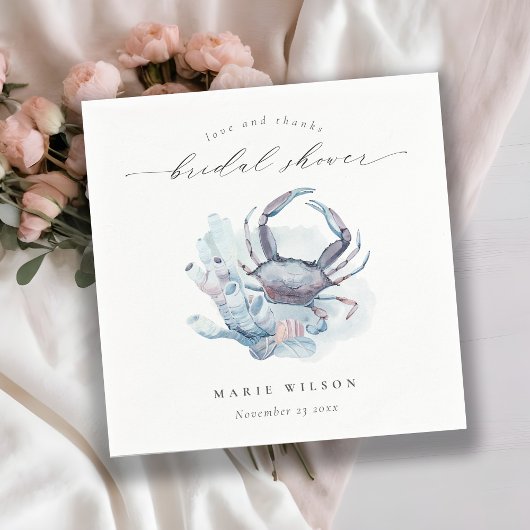 Gedempte Onderwater Krab Koraal Zee Bruidsmeisjesf Servet