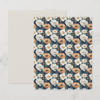 Gedempte Oranje en Crème Klaproos Bloemen Scrapboo