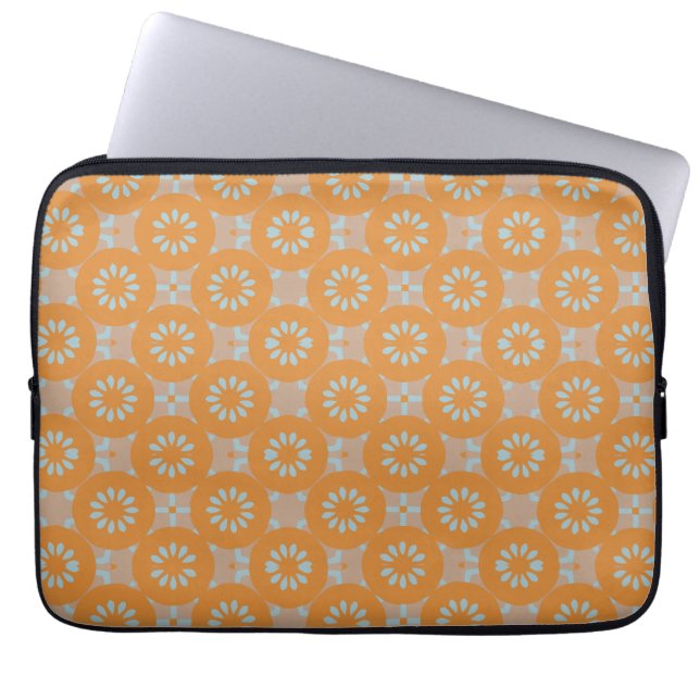 Gedempte oranje en perzik laptop sleeve (Voorkant)