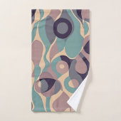 Gedempte paarse en blauwe abstracte golven bad handdoek (Handdoek)
