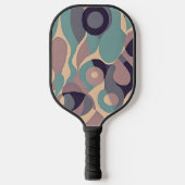 Gedempte paarse en blauwe abstracte golven pickleball paddle (Voorkant)