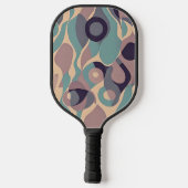 Gedempte paarse en blauwe abstracte golven pickleball paddle (Achterkant)