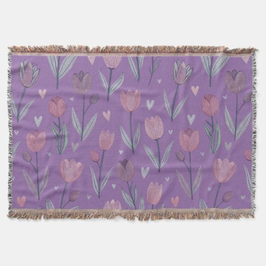 Gedempte paarse tulp dekent deken (Voorkant)