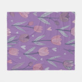 Gedempte paarse tulp fleece deken (Voorkant (Horizontaal))